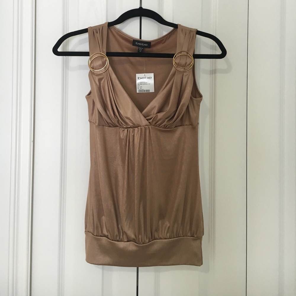 Bebe gold lame top